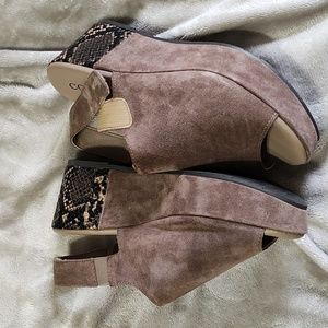 Cordani Brown Suede Wedges NWOT